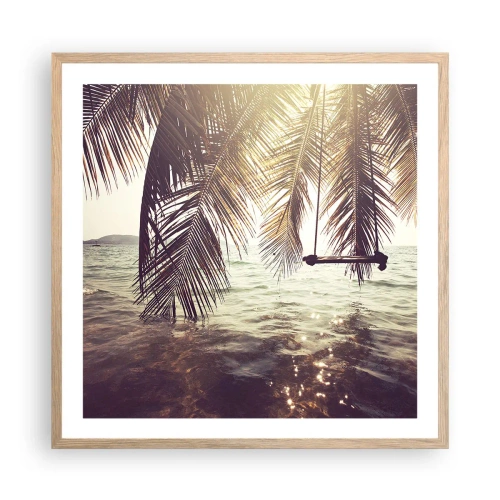 Poster in cornice rovere chiaro - Si può dondolare tra le nuvole a volontà - 60x60 cm