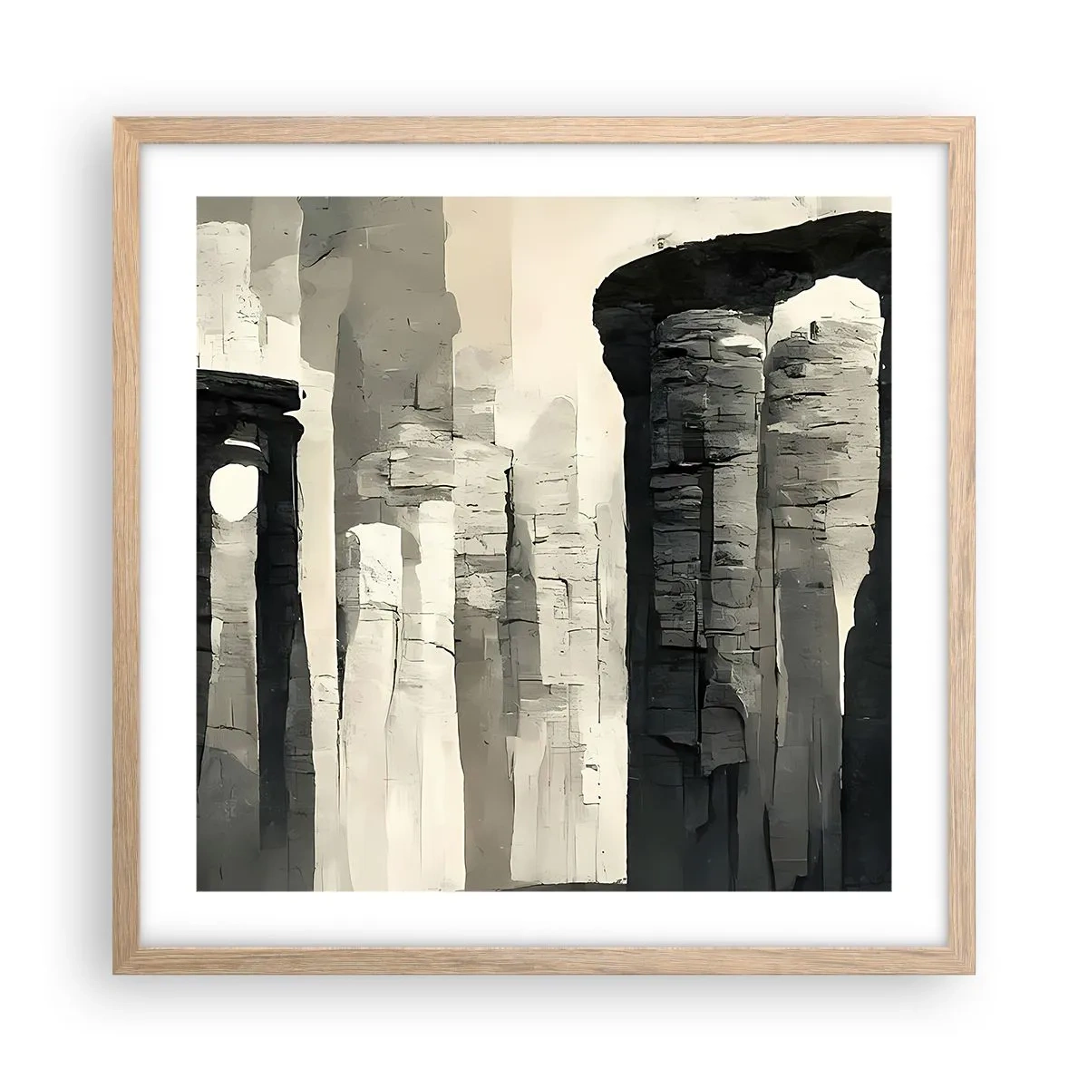 Poster in cornice rovere chiaro - La maestà dell'antichità - 50x50 cm