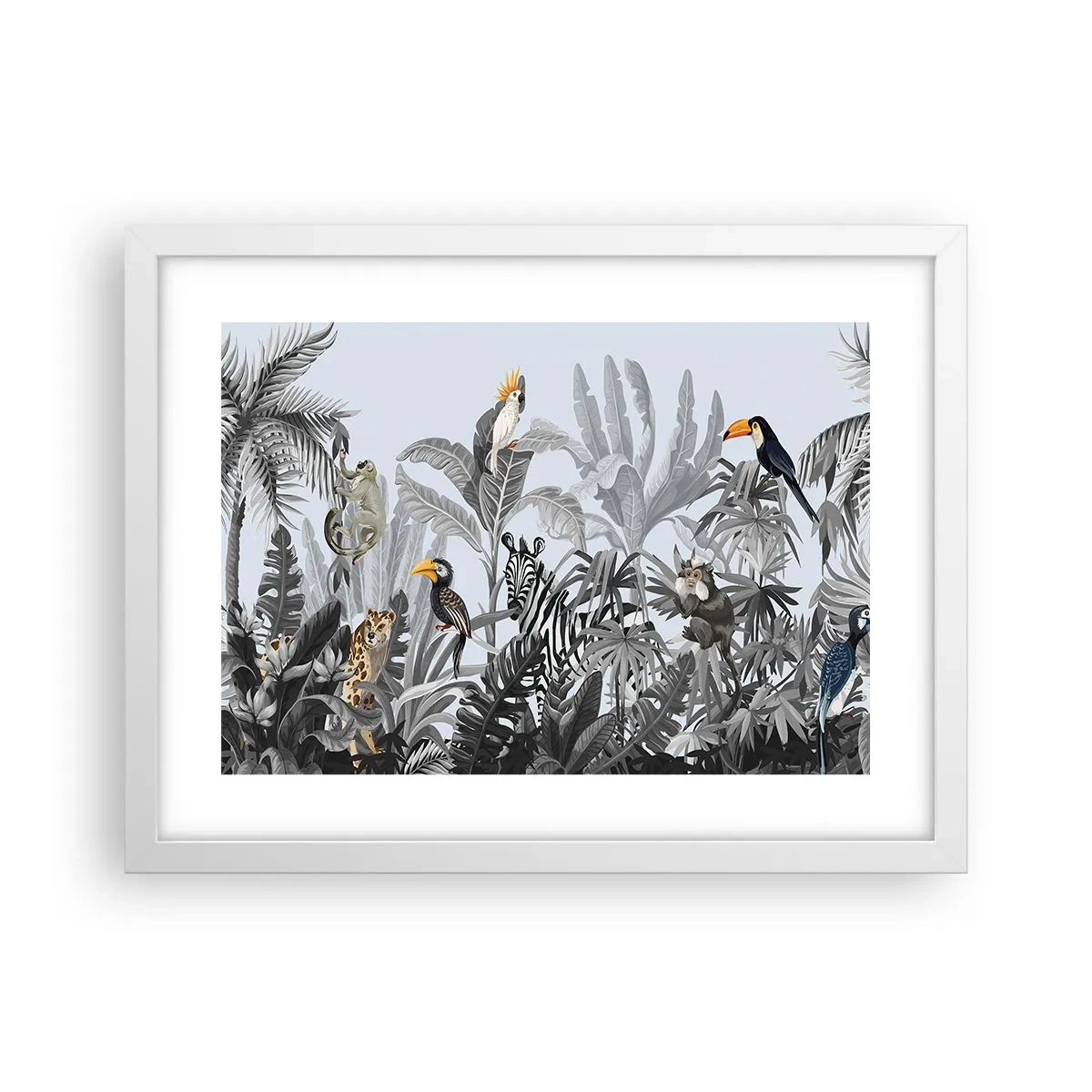 Poster in cornice bianca - Favola africana - 40x30 cm