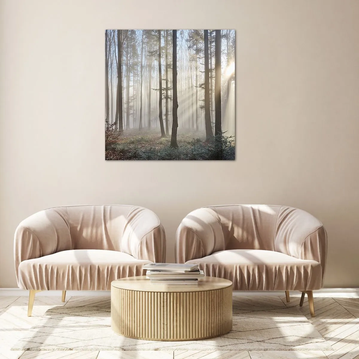 Quadro su vetro - Anche la nebbia si è svegliata - 30x30 cm