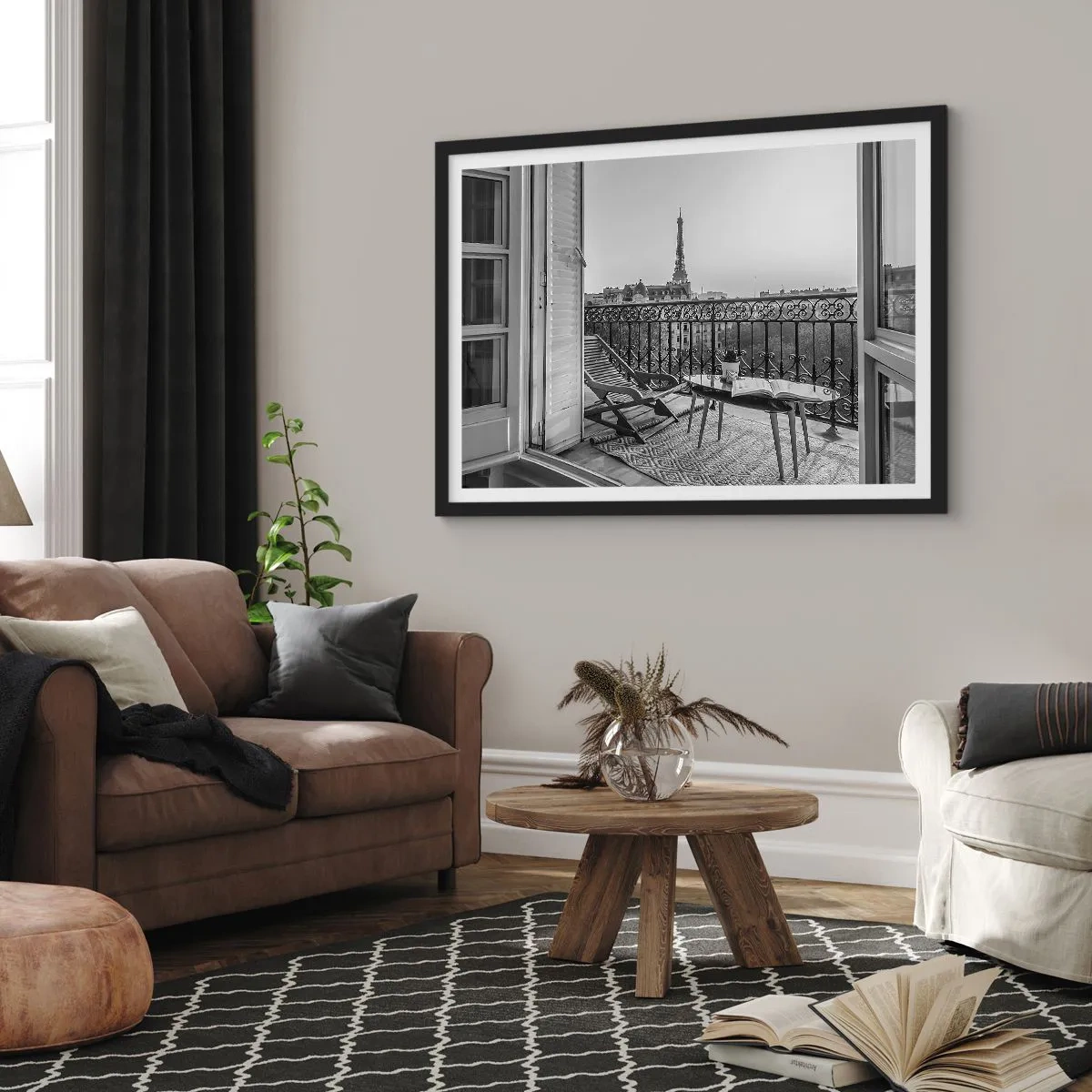 Poster in cornice nera - Pomeriggio parigino - 40x30 cm
