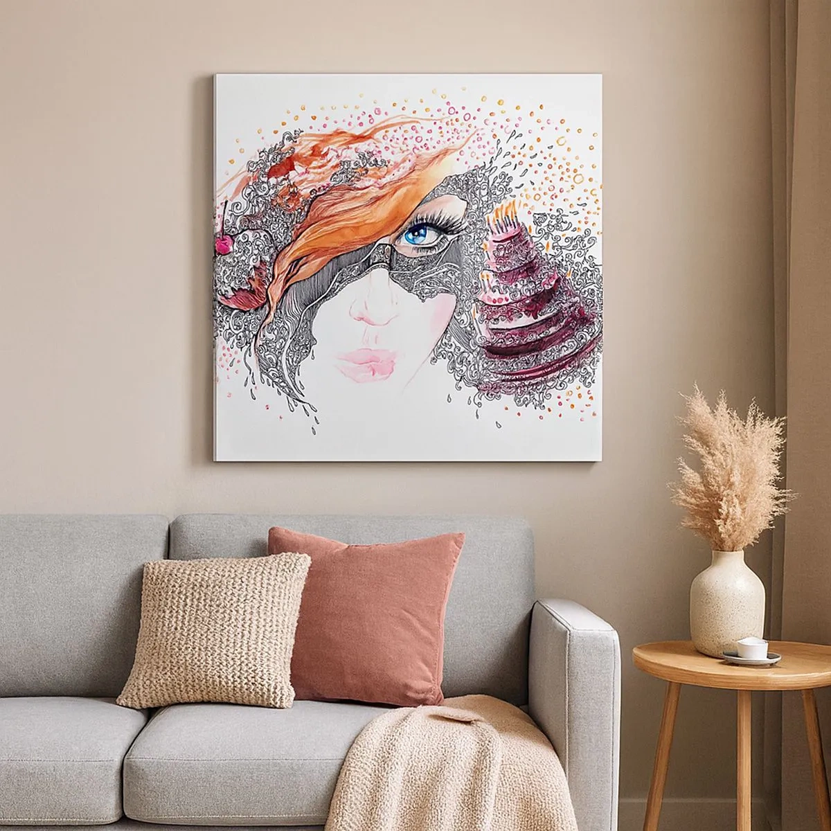 Quadro su tela - Stampe su Tela - Con lei ogni giorno è festa - 30x30 cm