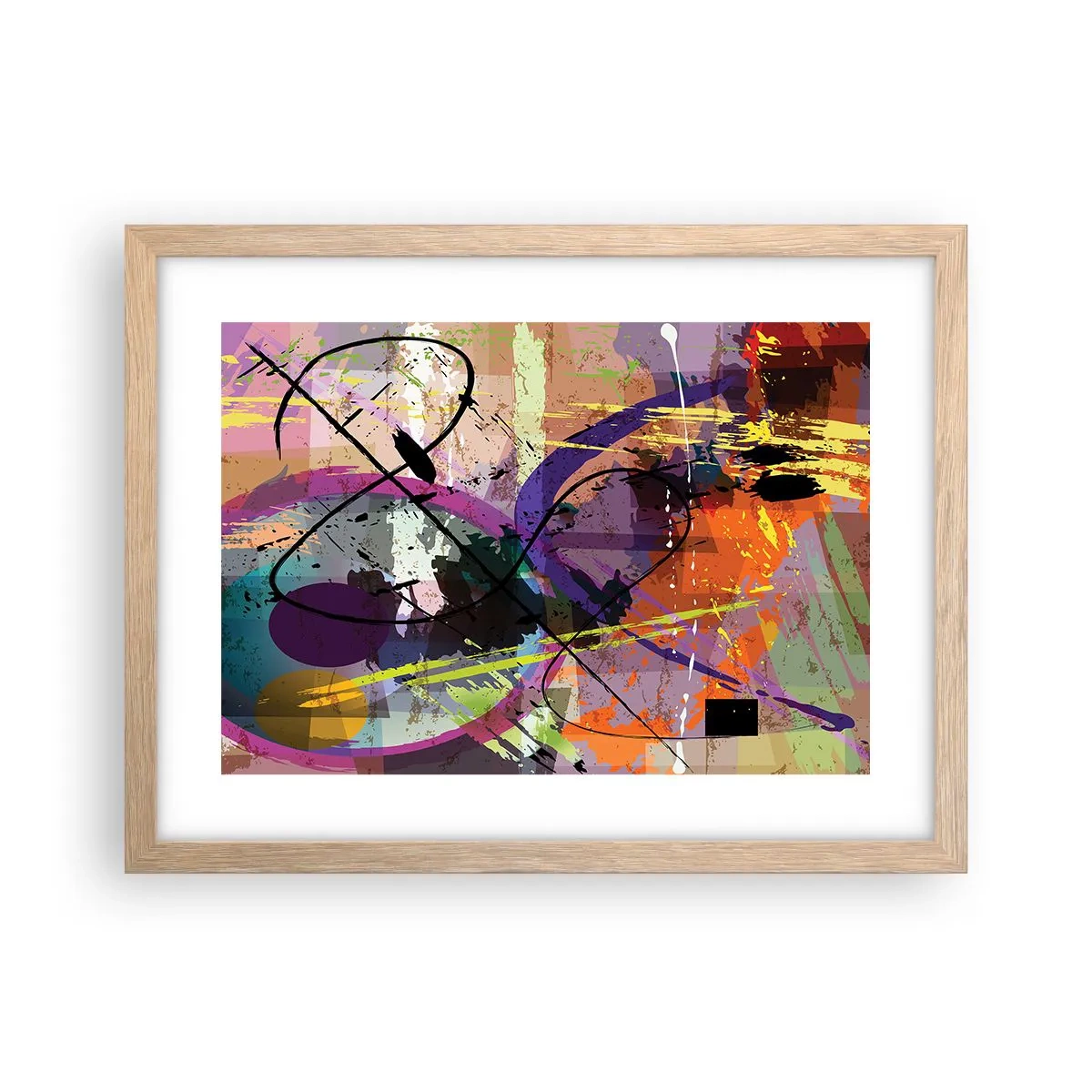 Poster in cornice rovere chiaro - Per la via diritta o tortuosa - 40x30 cm