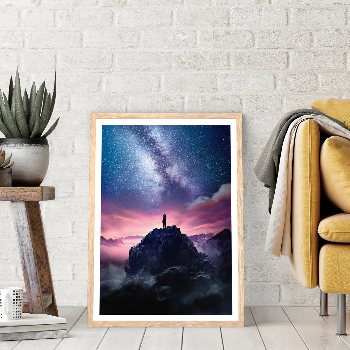 Poster in cornice rovere chiaro - E ha sentito la vita - 70x100 cm