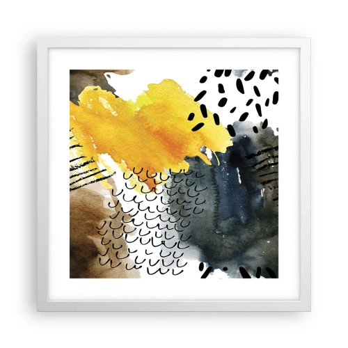 Poster in cornice bianca - L'incontro degli elementi - 40x40 cm