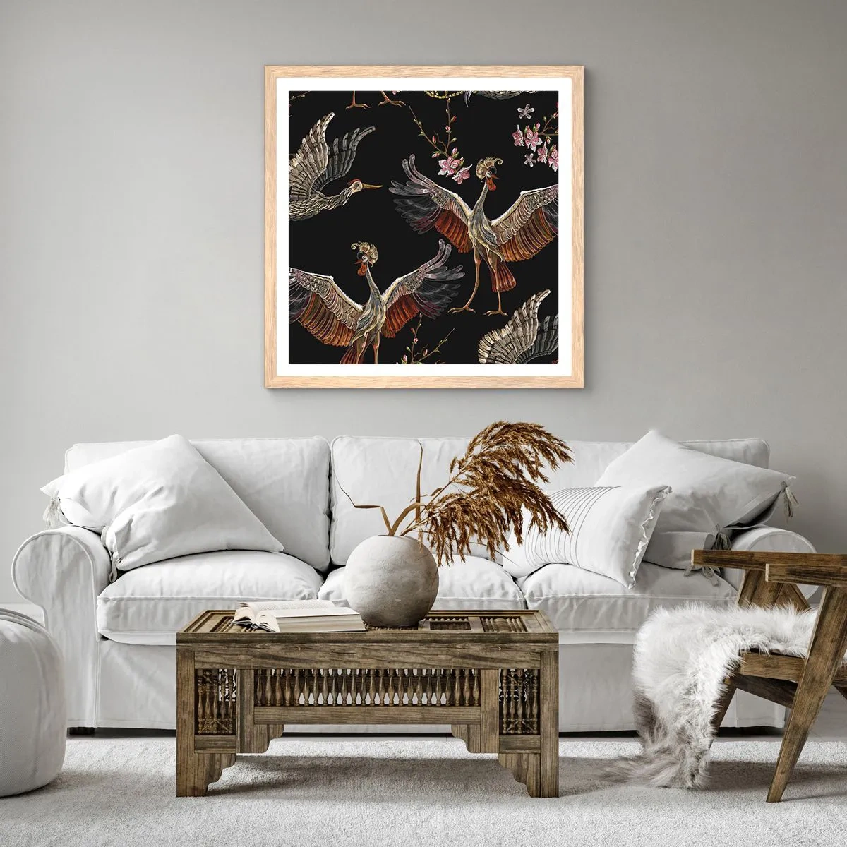 Poster in cornice rovere chiaro - Uccello fantastico - 40x40 cm