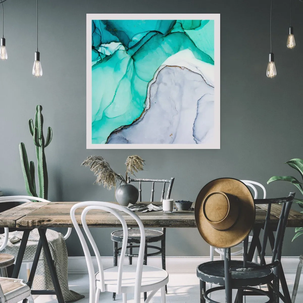 Poster - Studio in turchese - 40x40 cm