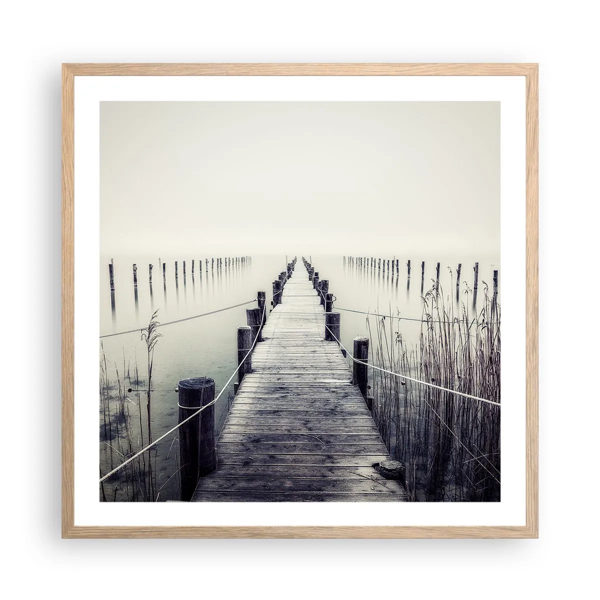Poster in cornice rovere chiaro - Immergiti nella pace - 60x60 cm
