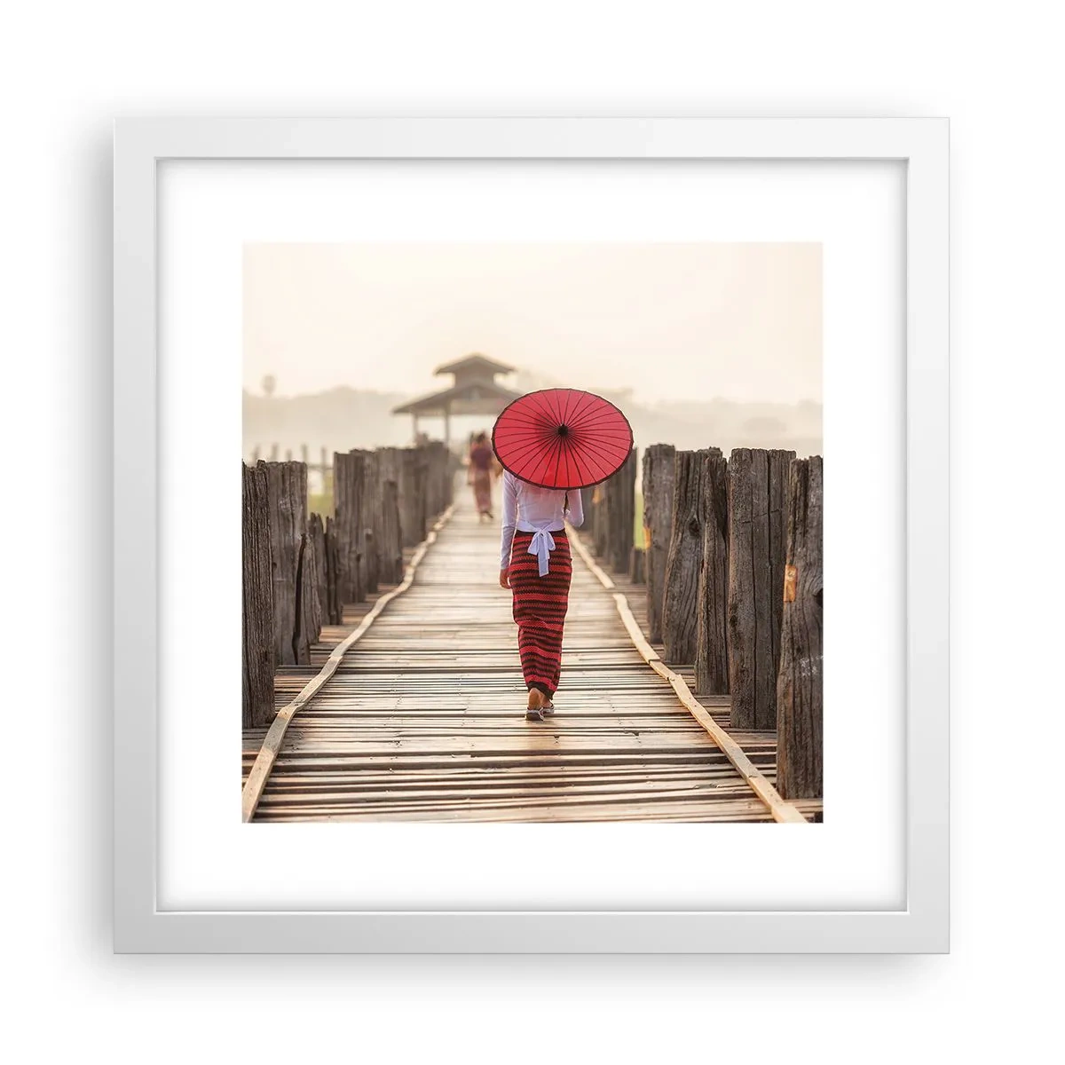 Poster in cornice bianca - Sul vecchio ponte - 30x30 cm