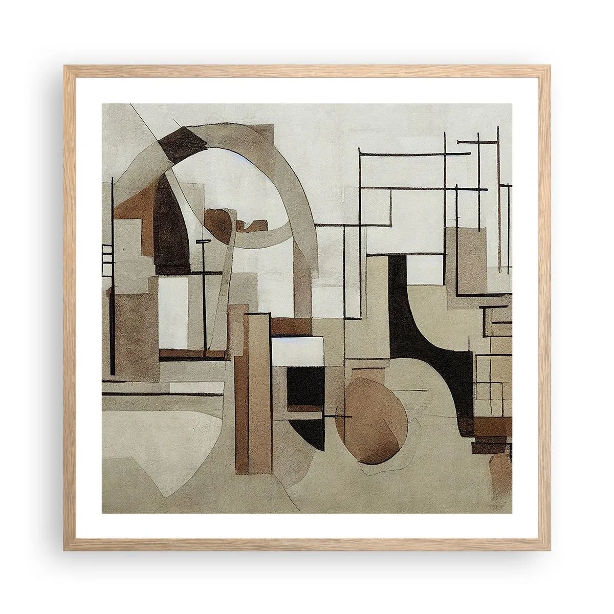 Poster in cornice rovere chiaro - Paesaggio urbano 2.0 - 60x60 cm