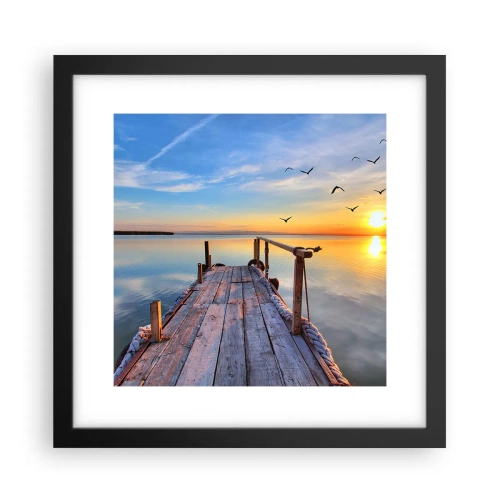 Poster in cornice nera - Camminando verso il sole - 30x30 cm