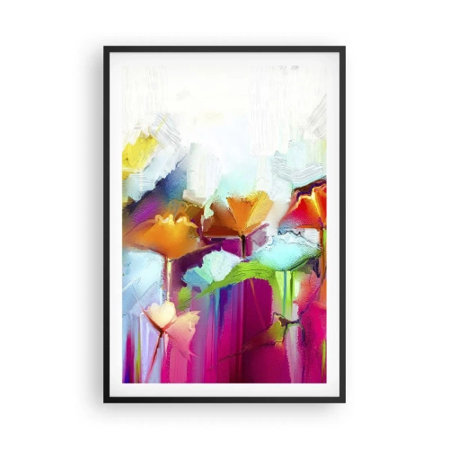 Poster in cornice nera - L'arcobaleno è fiorito - 61x91 cm
