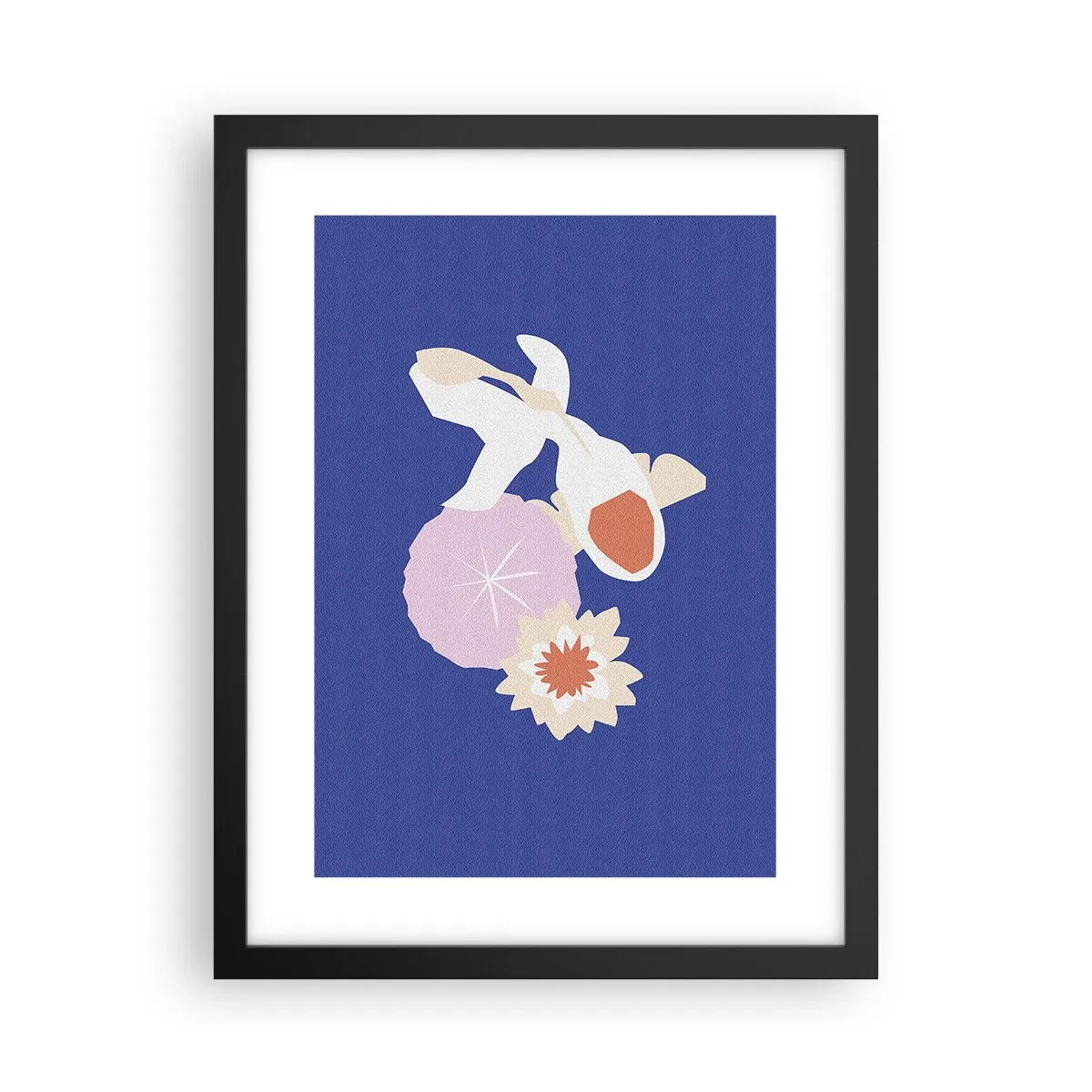 Poster in cornice nera - Composizione di fiori e boccioli - 30x40 cm