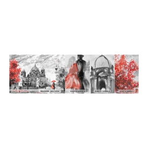 Campione di Fotomurale Premium Canvas - Incontro a Berlino - Città, Pittura, Architettura - 100x30 cm
