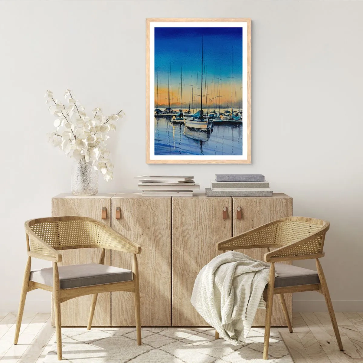 Poster in cornice rovere chiaro - La fine di una buona giornata - 30x40 cm