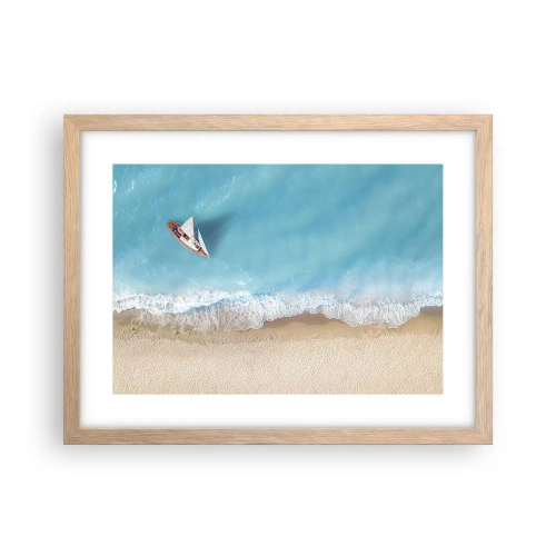 Poster in cornice rovere chiaro - Al confine del blu e dell'oro - 40x30 cm