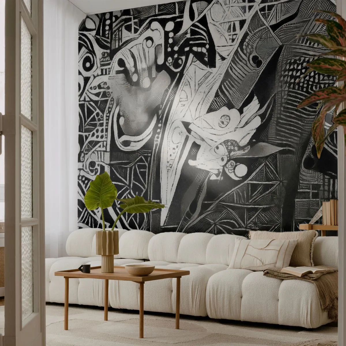 Fotomurali Standard Eco - Solo in apparenza un uomo grigio - Uomo, Cubismo, Moda - 400x280 cm