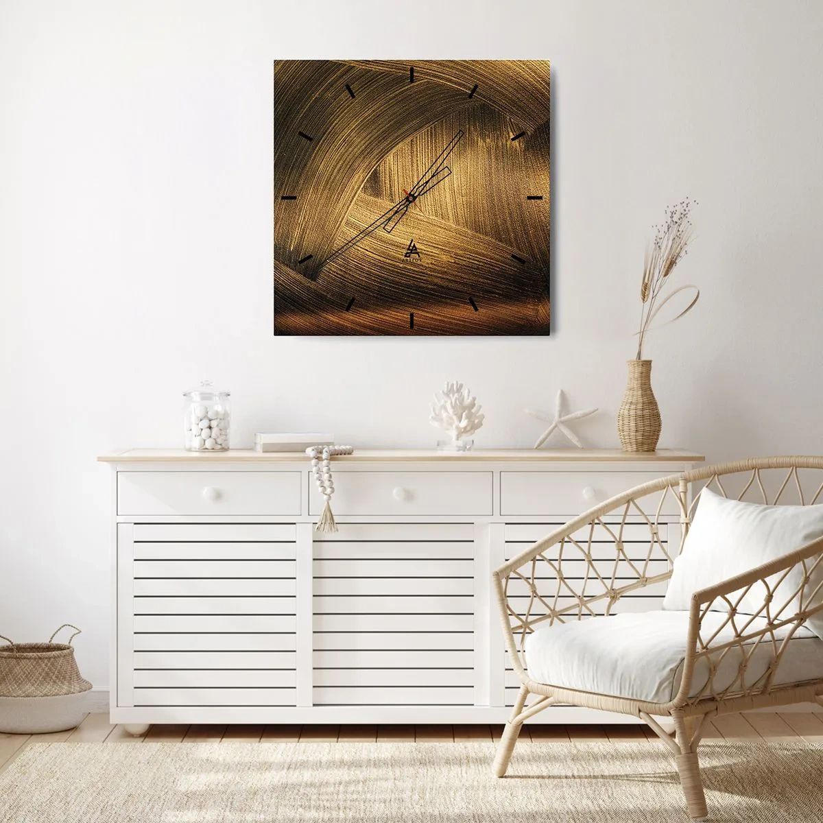 Orologio da parete - Orologio in Vetro - Nel labirinto d'oro - 40x40 cm