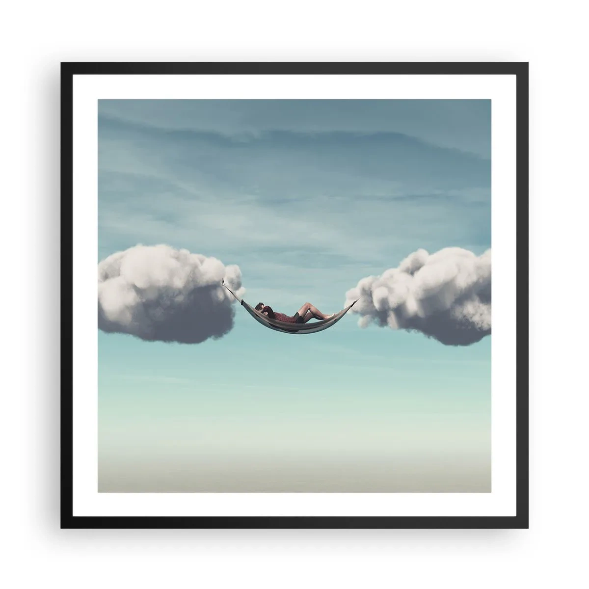Poster in cornice nera - La felicità del momento - 60x60 cm