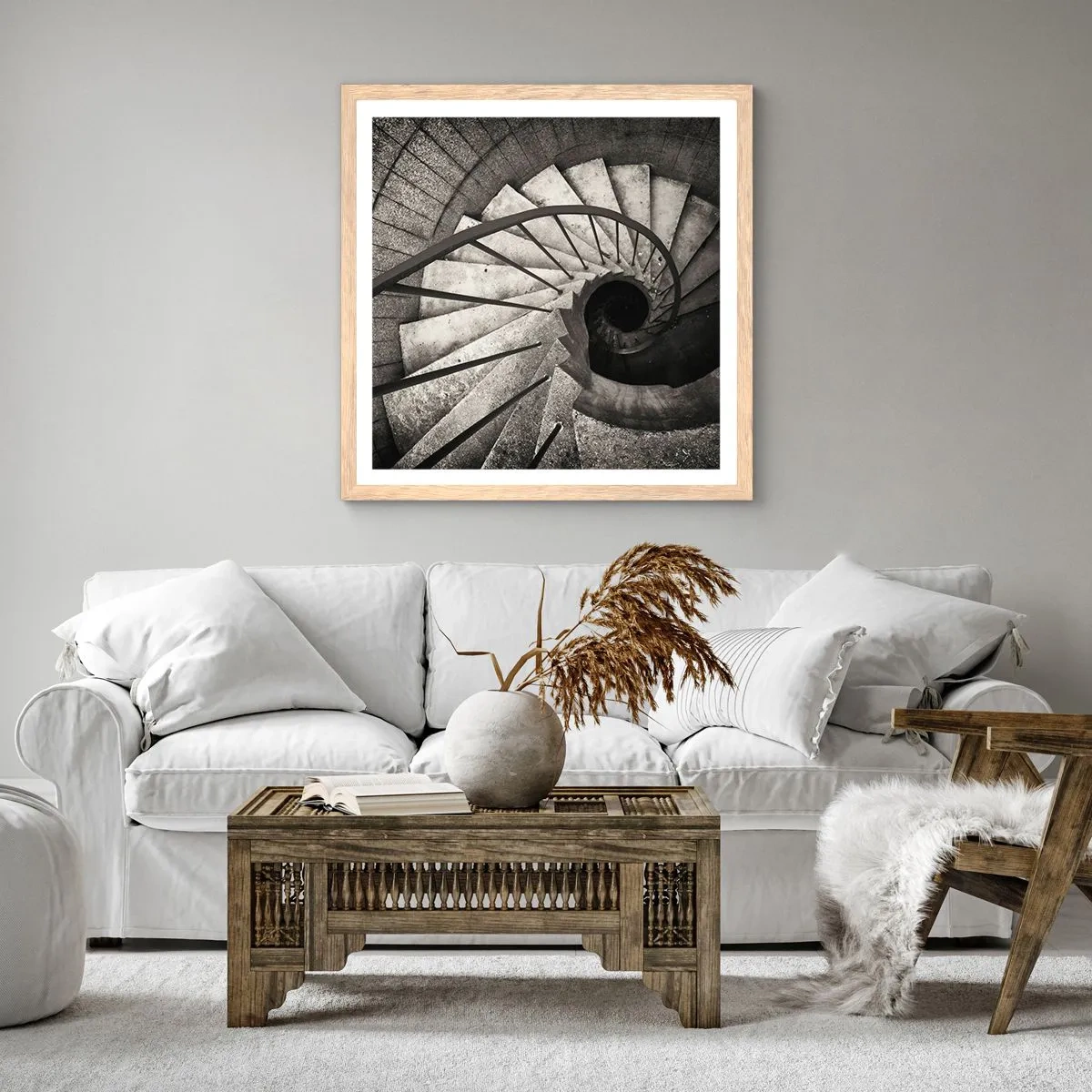 Poster in cornice rovere chiaro - Salire e scendere - 30x30 cm