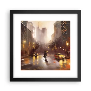 Poster in cornice nera - Nelle luci di New York - 30x30 cm
