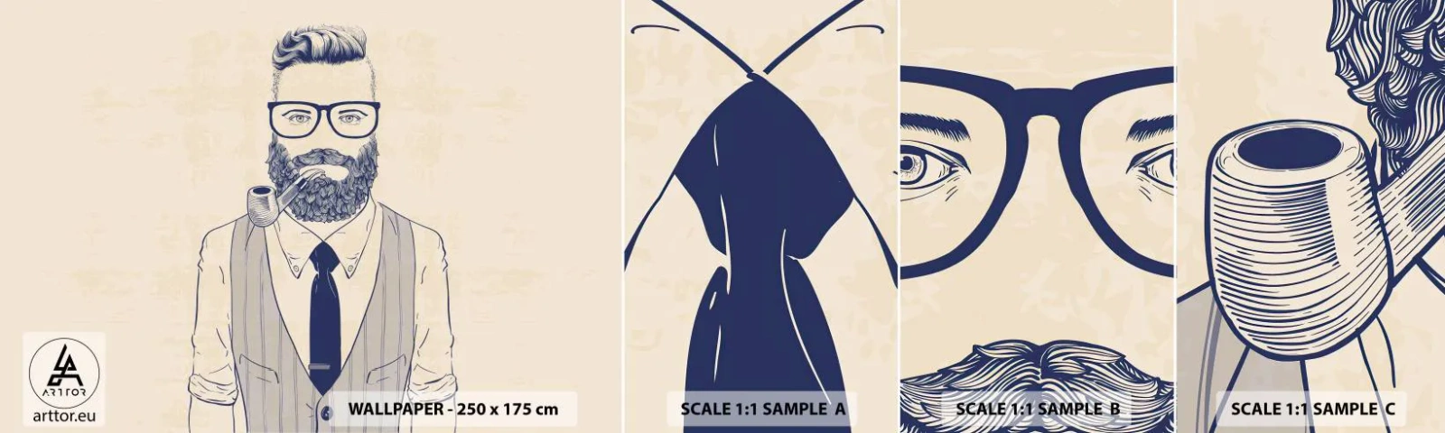 Campione di Fotomurale Adesivo Deluxe Sticker - Allegro, maschile e alla moda - Uomo, Astrazione, Tubo - 100x30 cm