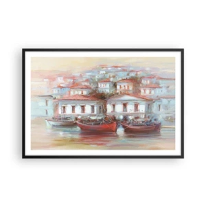 Poster in cornice nera - Cittadina felice - 91x61 cm