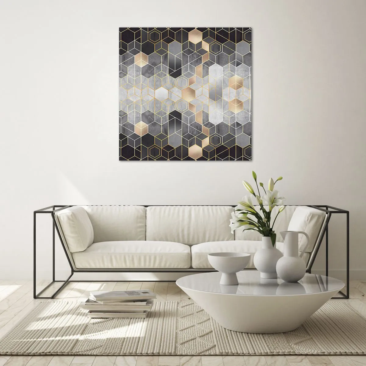 Quadro su vetro - Composizione di diamante - 50x50 cm