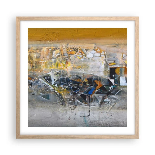 Poster in cornice rovere chiaro - Tutto andrà bene - 50x50 cm