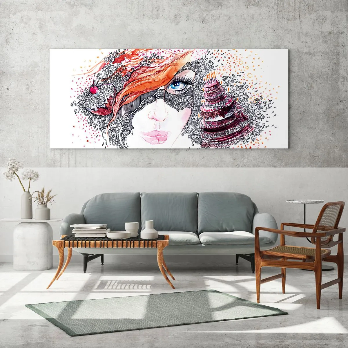 Quadro su vetro - Con lei ogni giorno è festa - 90x30 cm