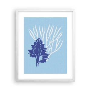 Poster in cornice bianca - Forme fogliose - 40x50 cm