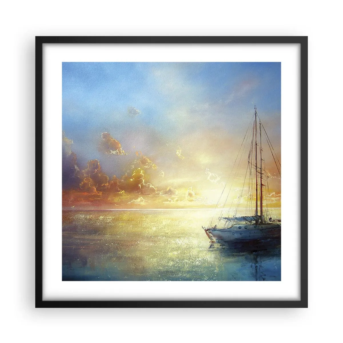 Poster in cornice nera - Nella baia dorata - 50x50 cm