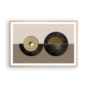 Poster in cornice rovere chiaro - Variazioni attorno al cerchio - 91x61 cm
