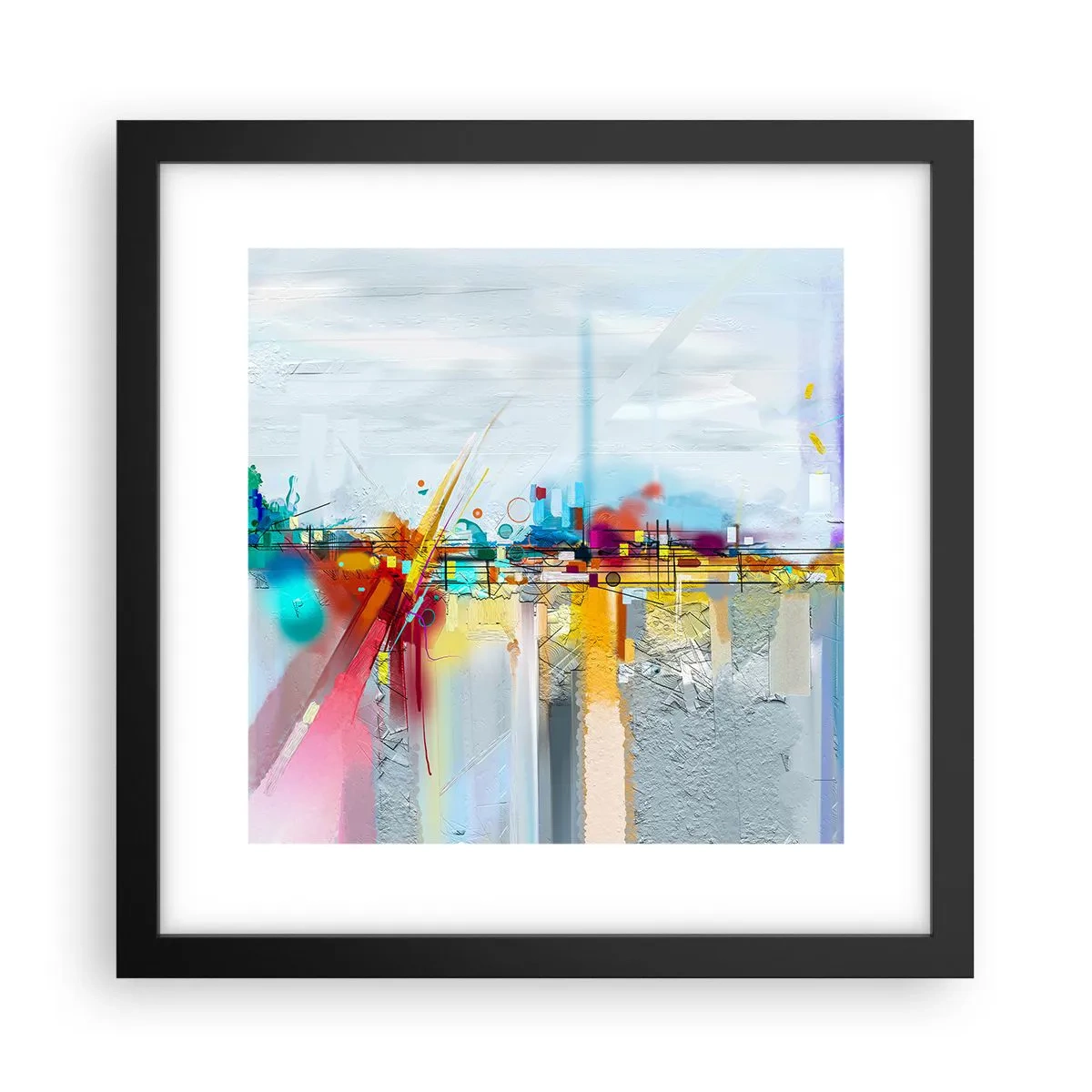Poster in cornice nera - Il ponte della gioia sul fiume della vita - 30x30 cm