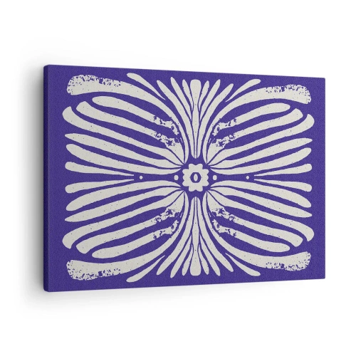 Quadro su tela - Stampe su Tela - Motivo etnico nei toni del viola e del bianco - 70x50cm - Ispirazioni etniche - Decorazione murale moderna per soggiorno e camera da letto ARTTOR