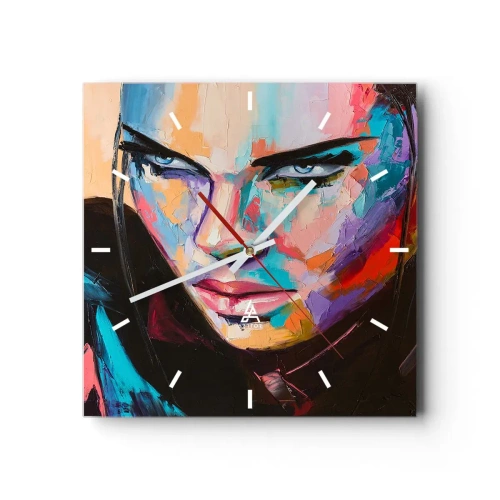 Orologio da parete - Orologio in Vetro - Cuore selvatico - 40x40 cm