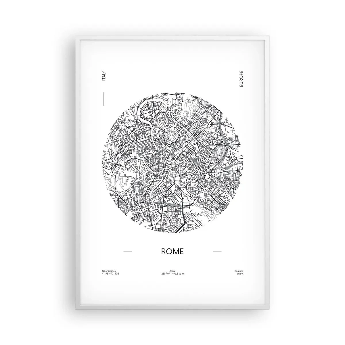 Poster in cornice bianca - Anatomia di Roma - 70x100 cm