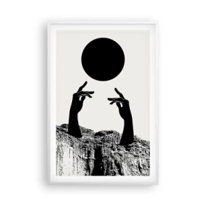 Poster in cornice bianca - Composizione surreale: sole e resto - 61x91 cm