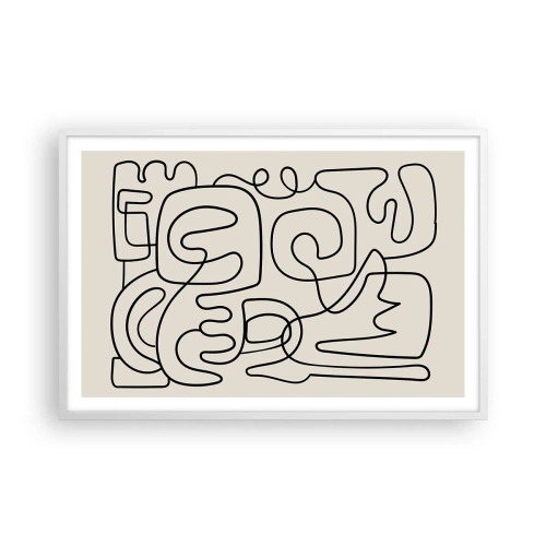 Poster in cornice bianca - Segui il percorso - 91x61 cm