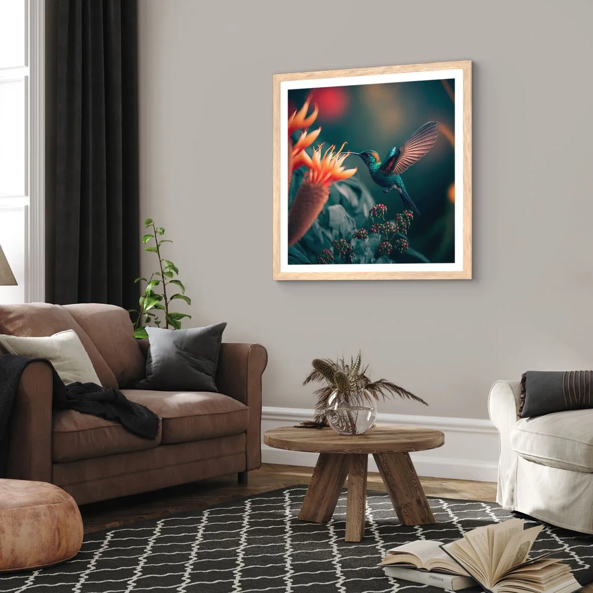 Poster in cornice rovere chiaro - Una vita davvero a colori - 50x50 cm