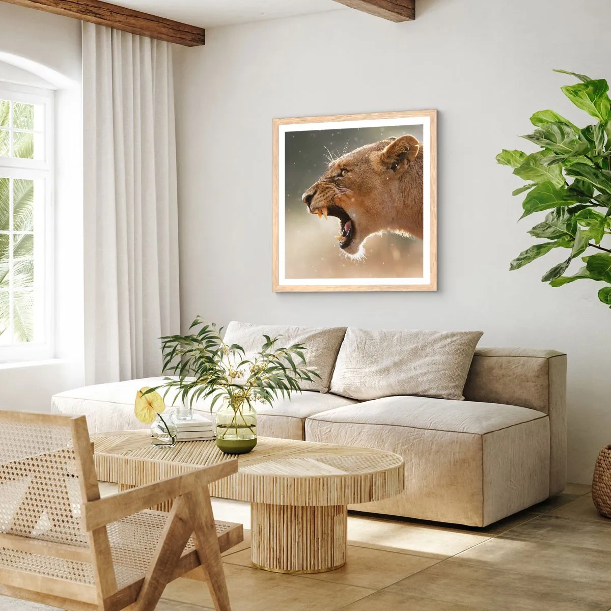 Poster in cornice rovere chiaro - Prova a non ascoltare - 30x30 cm