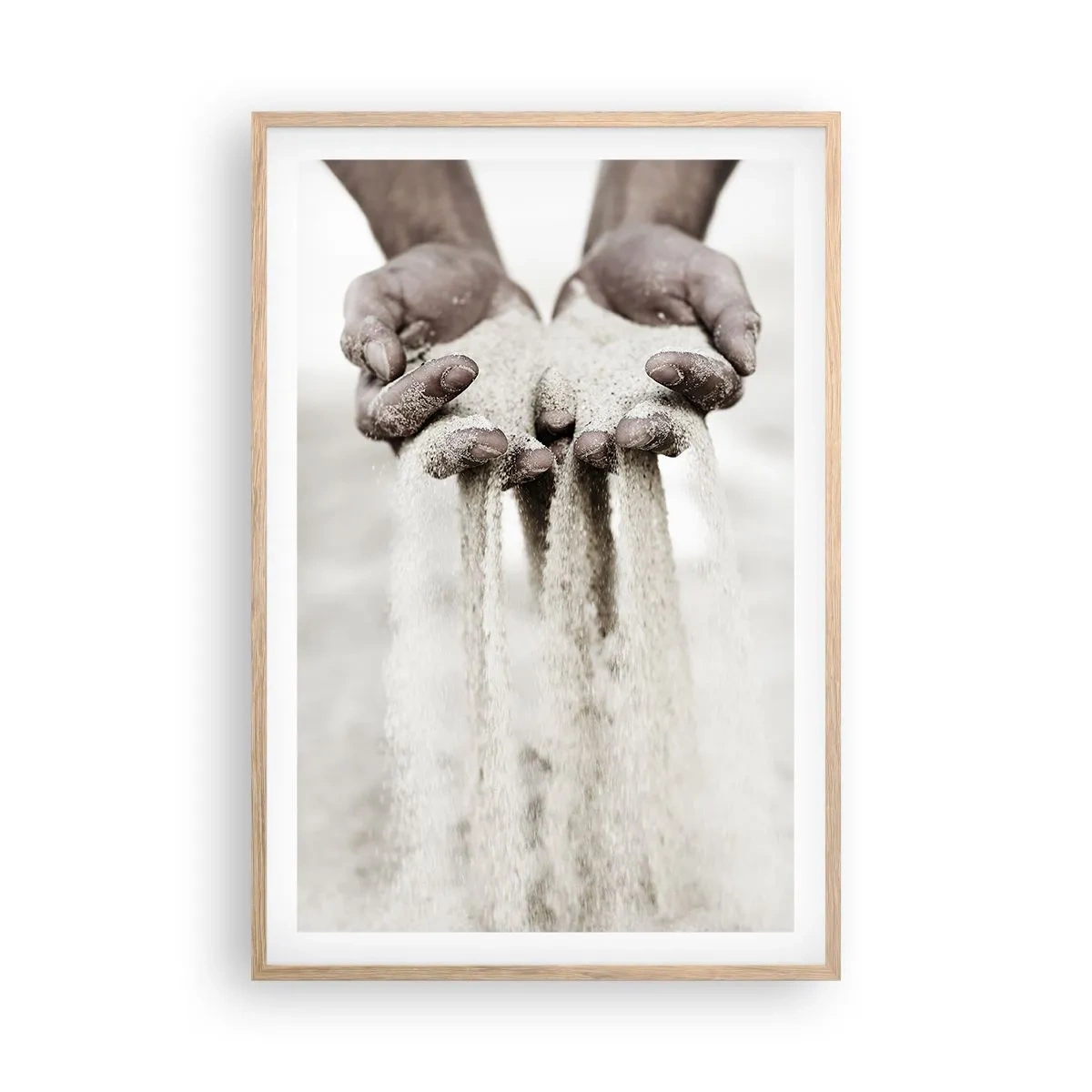 Poster in cornice rovere chiaro - Con queste mani... - 61x91 cm