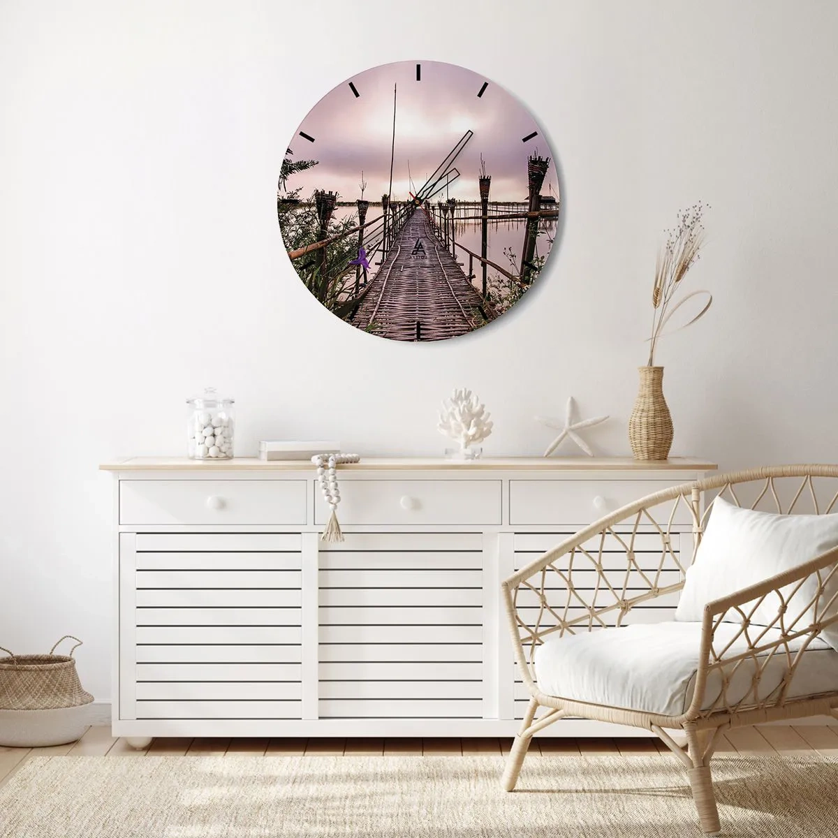 Orologio da parete - Orologio in Vetro - Pace e silenzio dell'Asia - 30x30 cm