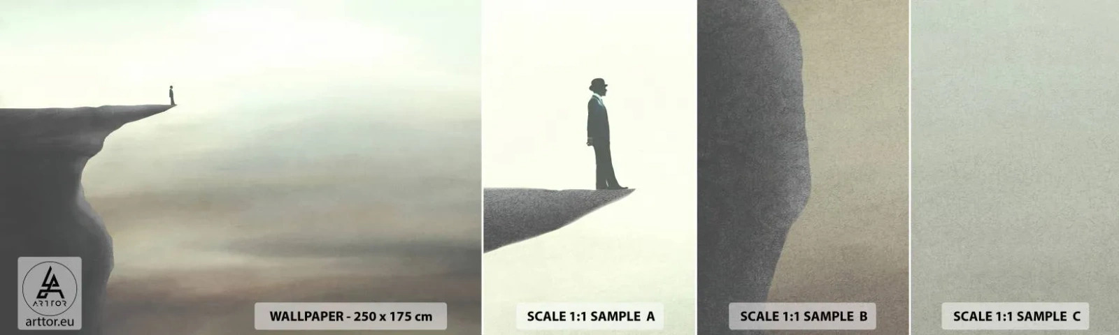 Campione di Fotomurale Adesivo Deluxe Sticker - Certamente verso l'alto! - Scogliera, Natura, Turista - 100x30 cm