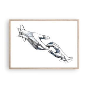 Poster in cornice rovere chiaro - Buon gesto - 100x70 cm