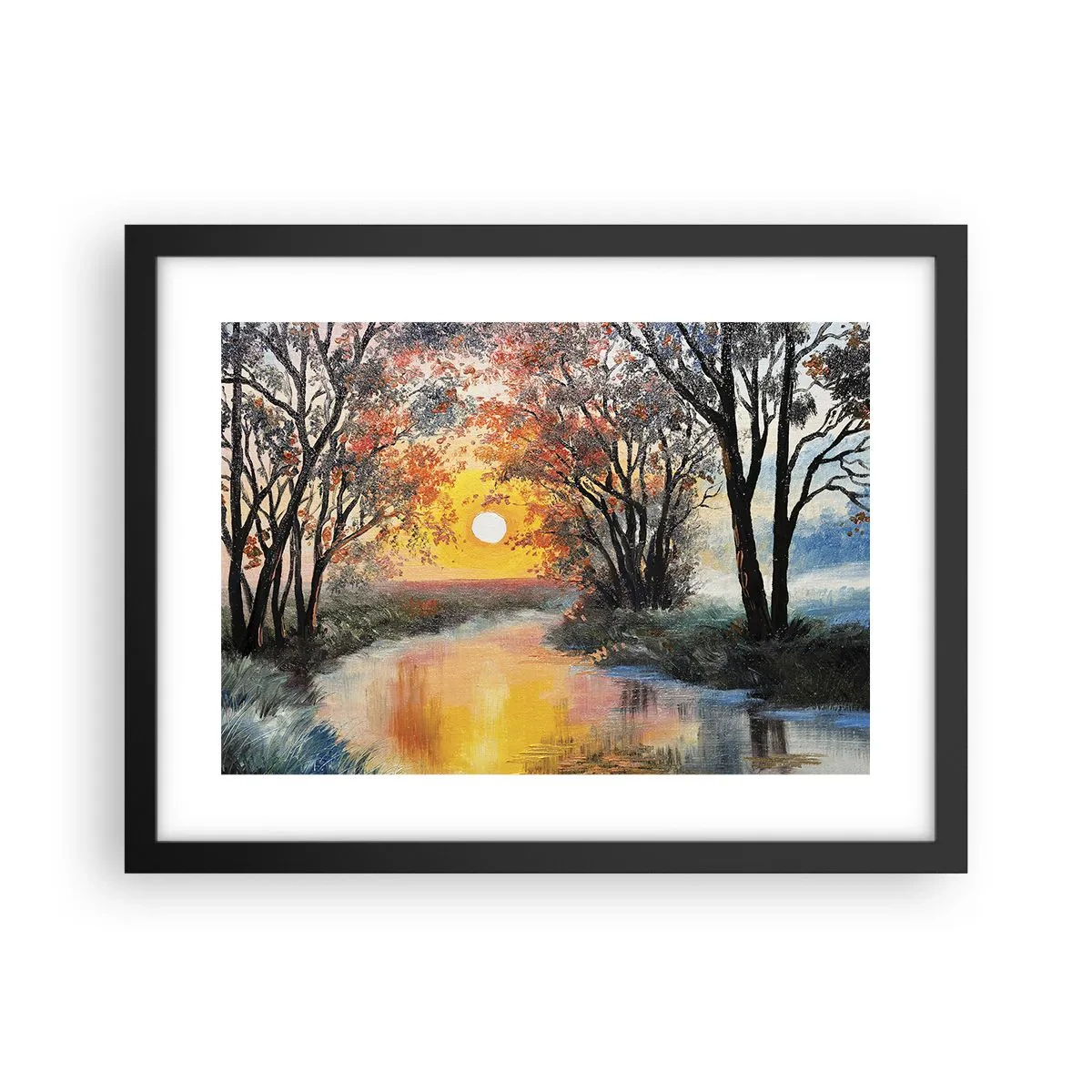 Poster in cornice nera - Atmosfera autunnale - 40x30 cm