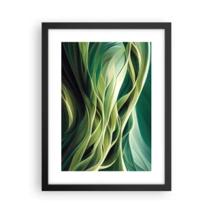 Poster in cornice nera - Gioco astratto in verde - 30x40 cm