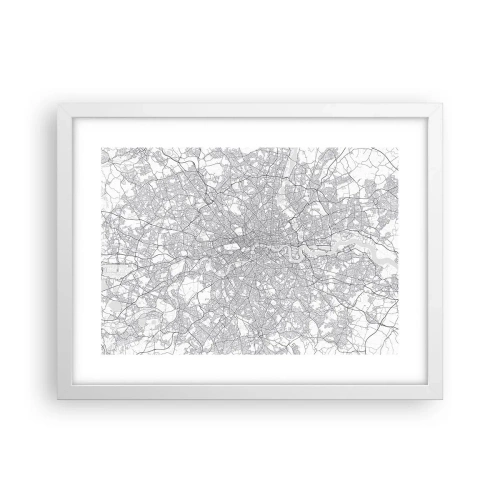 Poster in cornice bianca - Mappa del labirinto di Londra - 40x30 cm