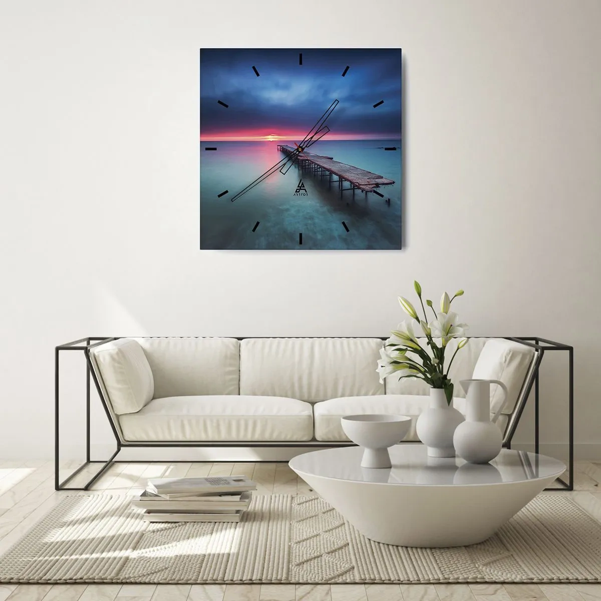 Orologio da parete - Orologio in Vetro - Tra il cielo e la terra - 40x40 cm