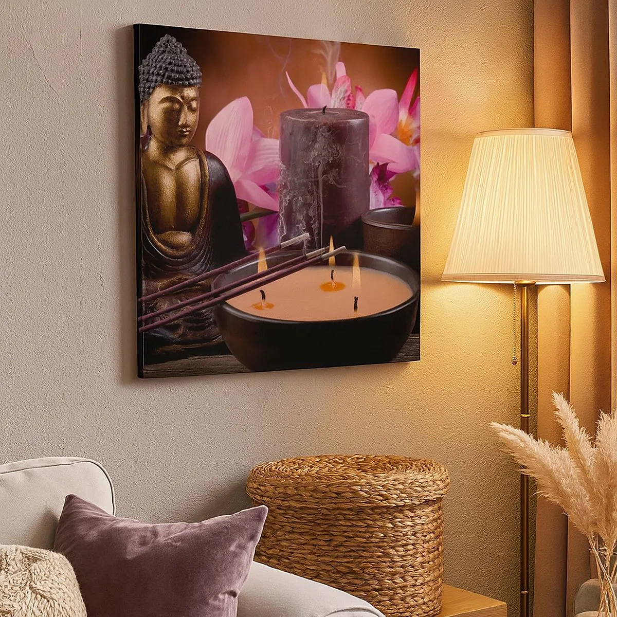 Quadro su tela - Stampe su Tela - Purificare la mente, calmare il corpo - 30x30 cm